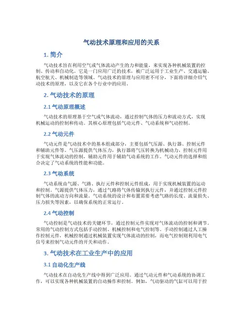 气动技术原理和应用的关系