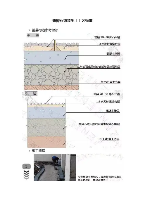 鹅卵石铺装施工工艺标准
