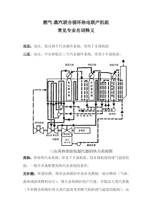 燃气蒸汽联合循环机组常见专业名词解释