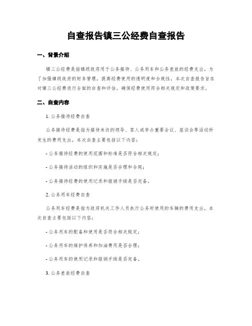 自查报告镇三公经费自查报告
