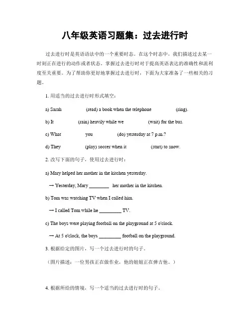 八年级英语习题集：过去进行时