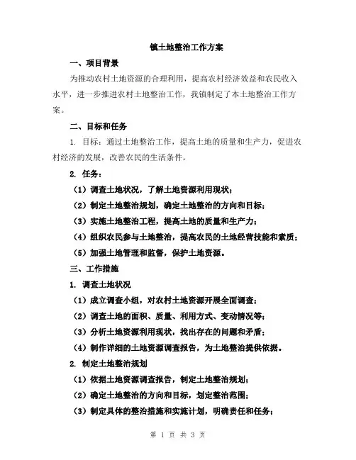 镇土地整治工作方案