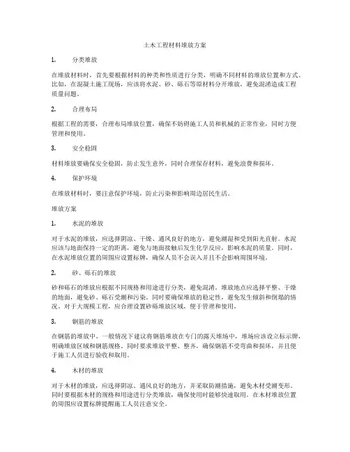 土木工程材料堆放方案