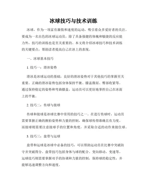 冰球技巧与技术训练
