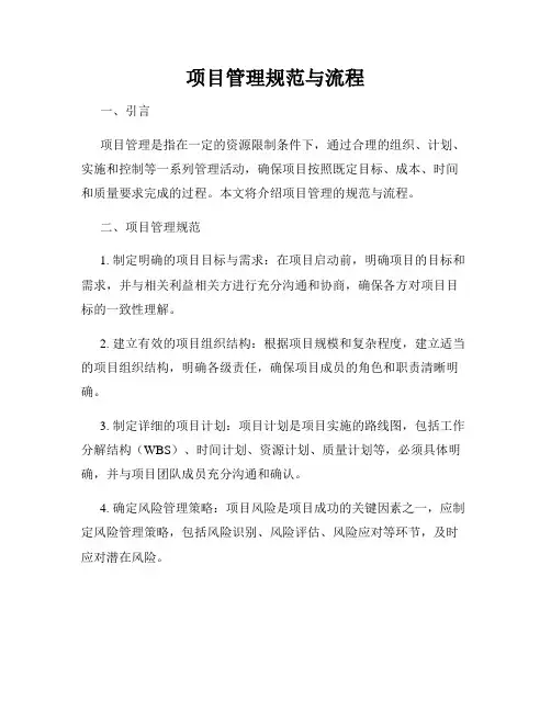 项目管理规范与流程