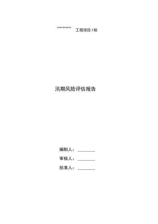 项目施工场地防汛安全风险评估方案报告