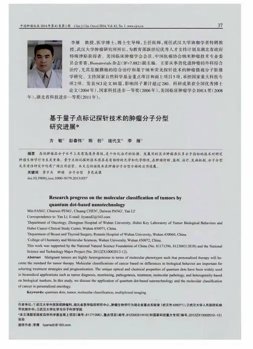 基于量子点标记探针技术的肿瘤分子分型研究进展