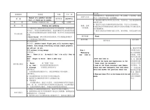外研版八年级下Module10 Unit1英语公开课教案