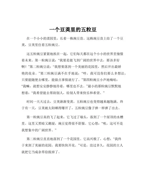 一个豆荚里的五粒豆