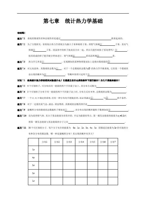 第七章统计热力学基础