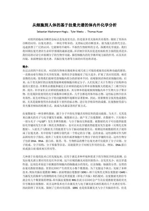 从细胞到人体的基于拉曼光谱的体内外化学分析