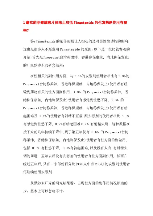 1毫克的非那雄胺片保法止启悦