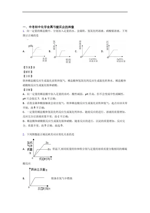 中考化学—金属与酸反应的图像的综合压轴题专题复习含详细答案