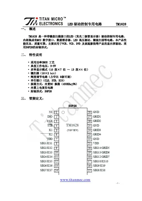 TM1628规格书