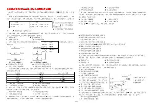 山东省临沂市罗庄区2022高二历史上学期期末考试试题