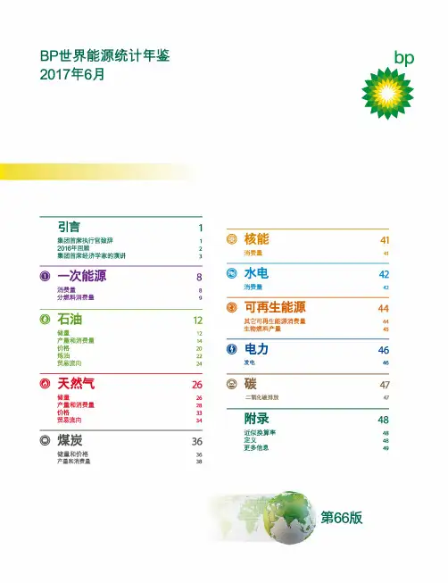 2017版《BP世界能源统计年鉴》报告 中文版