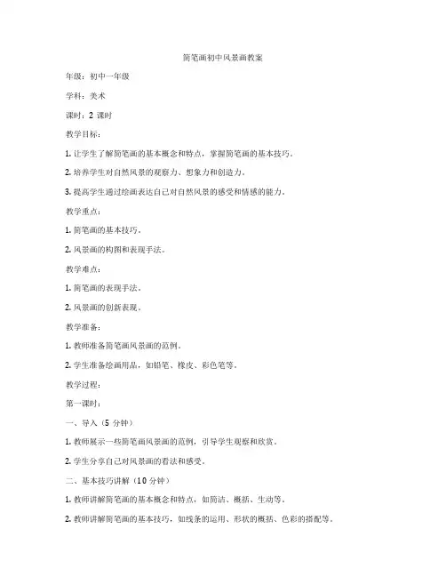 简笔画初中风景画教案