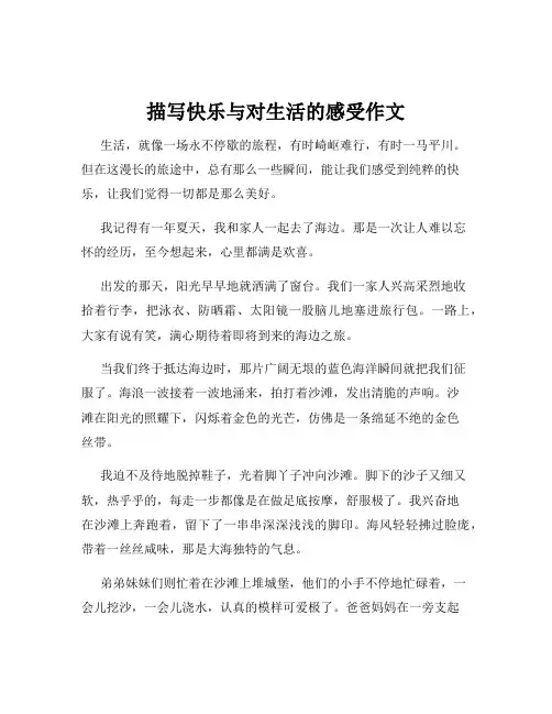 描写快乐与对生活的感受作文
