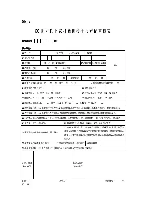 60岁采集审核表