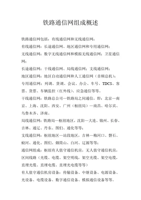 铁路通信网组成概述