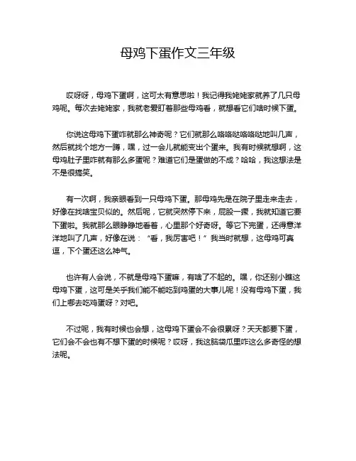 母鸡下蛋作文三年级