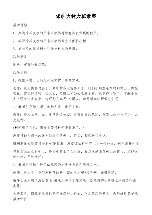 保护大树大班教案