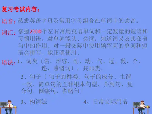 成人高考英语复习资料完美版PPT
