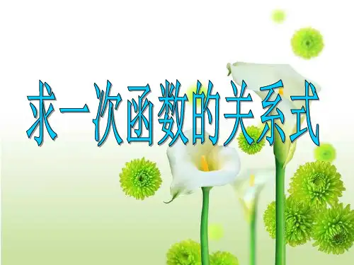 求一次函数的关系式3--华师大版(201911新)