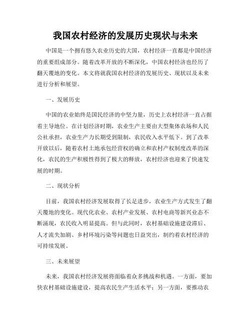 我国农村经济的发展历史现状与未来