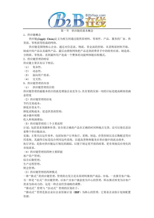 供应链的基本概念