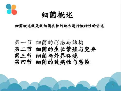 细菌概述细菌的致病性与感染ppt课件