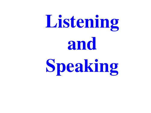 人教英语选修7Unit3Listening andSpeaking   (共20张PPT)