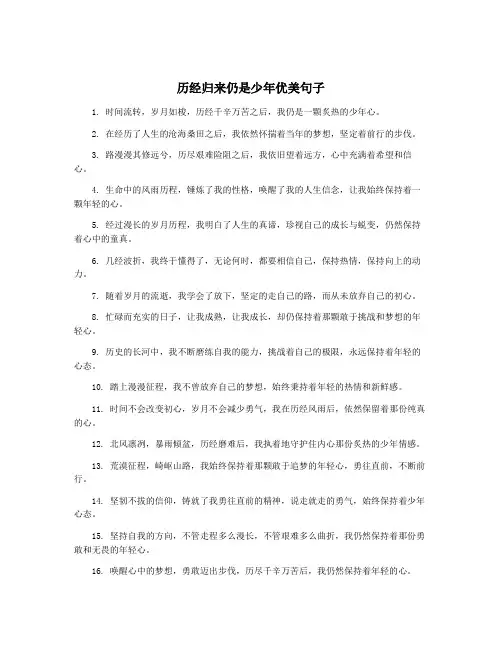 历经归来仍是少年优美句子