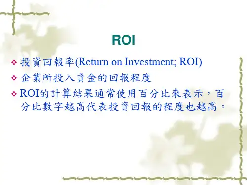 ROI的计算公式