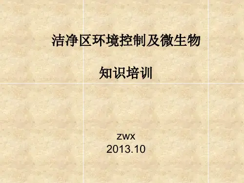 洁净区环境控制及微生物知识培训PPT课件