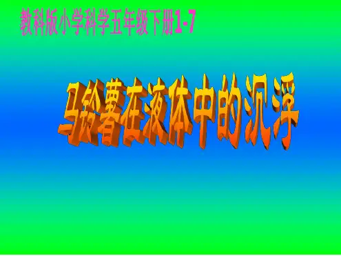 教科版五年级下册科学一单元7马铃薯在液体中的沉浮