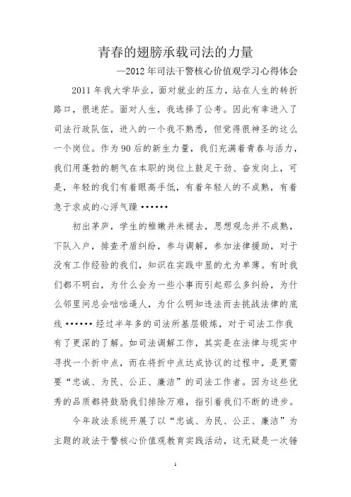 青春的翅膀承载司法的力量
