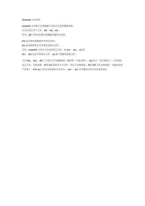 Shapefile文件类型