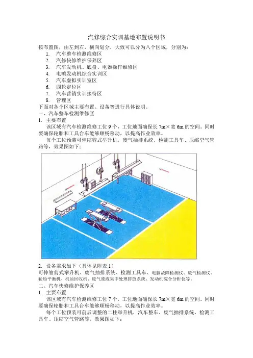 汽修综合实训基地布置说明书