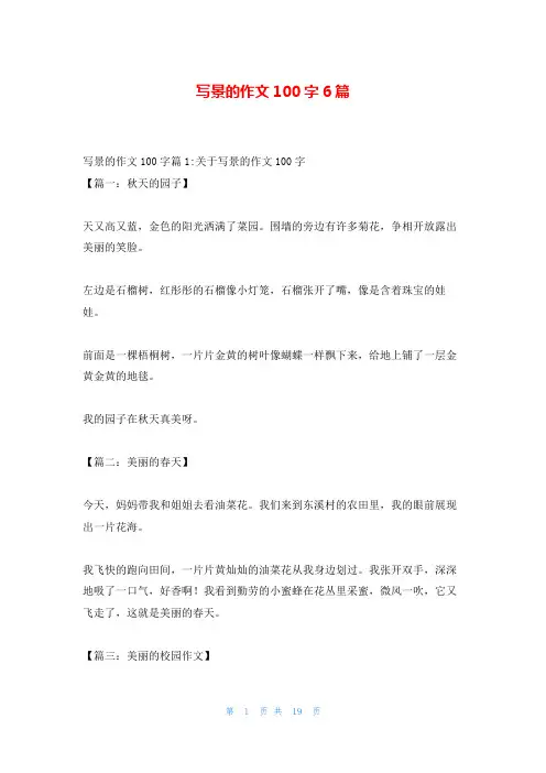 写景的作文100字6篇