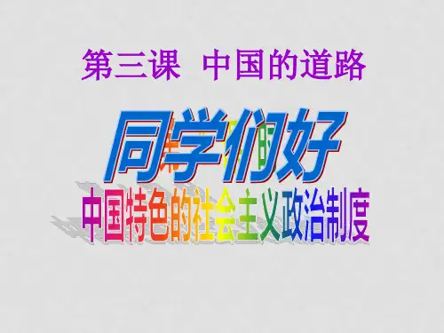 九年级政治全册 第三课 第4课时 中国特色社会主义政治制度课件 人民版(1)