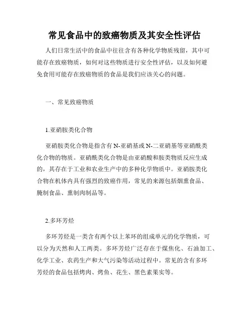 常见食品中的致癌物质及其安全性评估