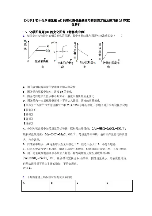【化学】初中化学图像题 pH的变化图像解题技巧和训练方法及练习题(含答案)含解析
