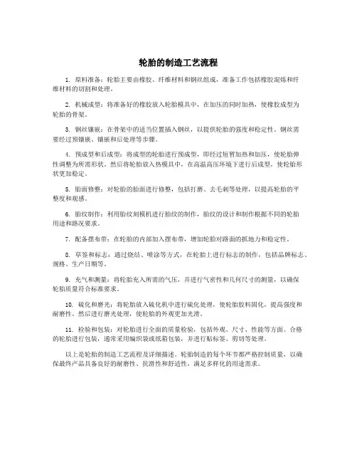 轮胎的制造工艺流程