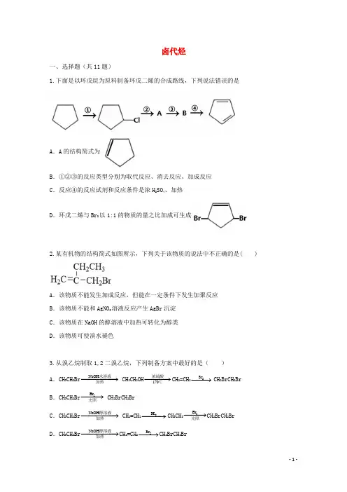 2022届高三化学一轮复习考点特训卤代烃含解析