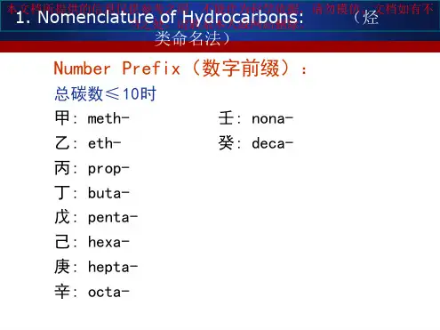 有机化学英文命名大全专业知识讲座