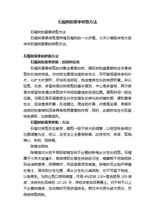 石榴树的夏季修剪方法