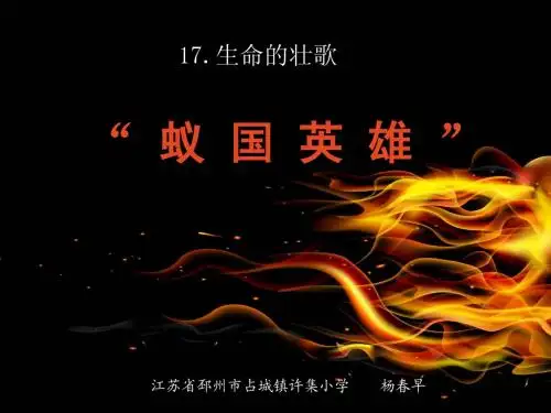 生命的壮歌之蚁国英雄+苏教四下第17课精品获奖课件PPT+徐州市学讲计划+杨春早