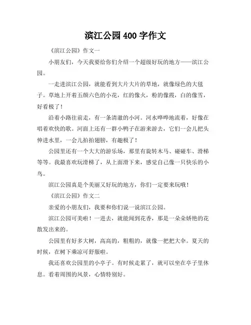 滨江公园400字作文