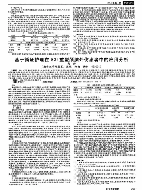 基于循证护理在ICU重型颅脑外伤患者中的应用分析